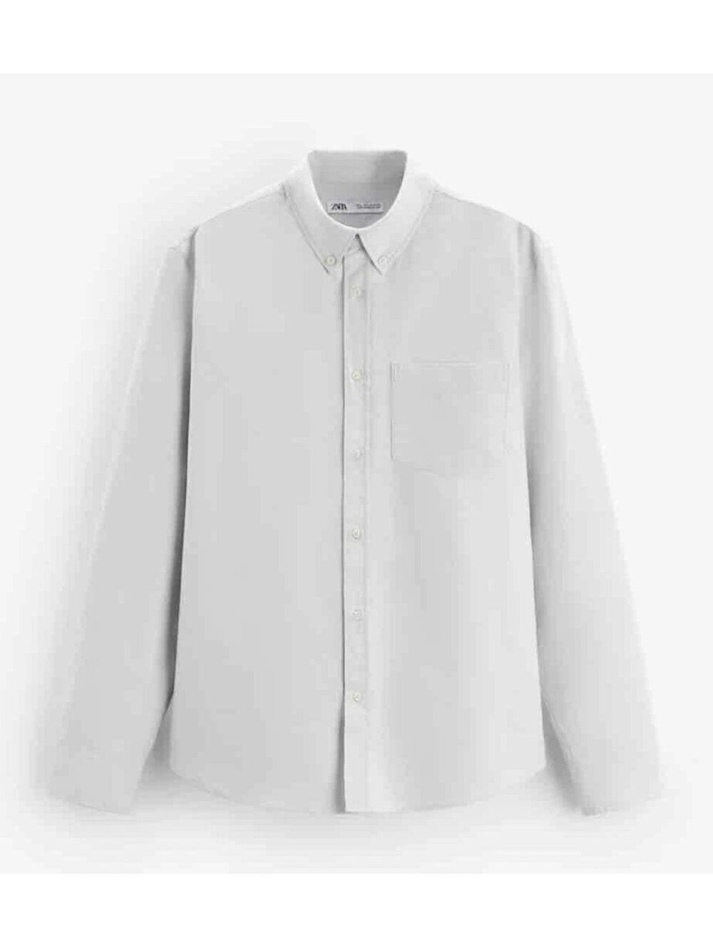 ZARA NWT Men’s Cotton Oxford Button-Up Shirt in Gray-Size Large